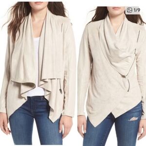 Blank NYC Cream Draped Moto Jacket.Po To Pit 17".New Condition